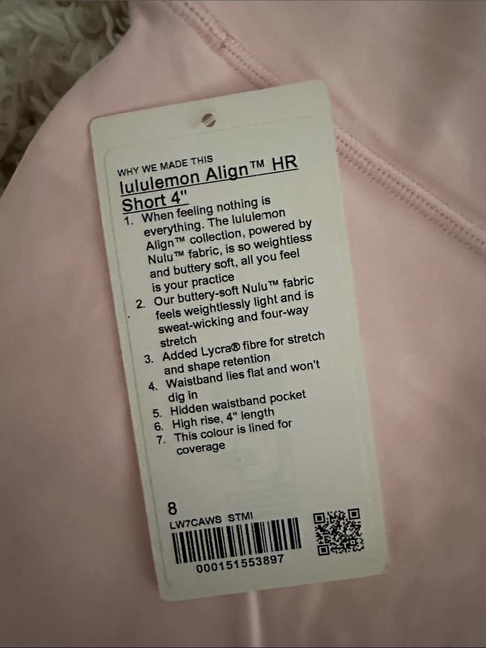 Lululemon align HR short 4” - Picture 3 of 3